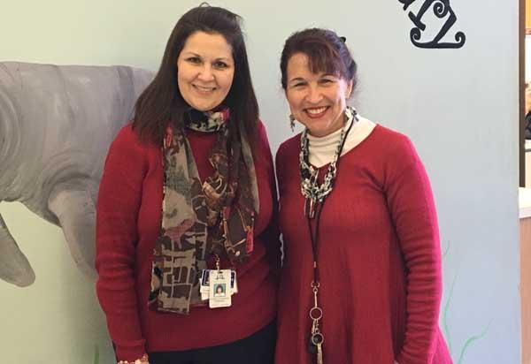 Neptune Beach Elementary principal Elizabeth Kavanagh, left, and fifth-grade teacher Karen Anthes are seeking mentors who want to make a difference in the lives of students in need. (photo by Chelsea Wiggs)