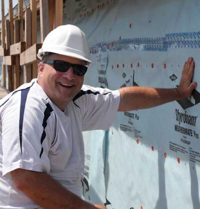John Zereby of Christ Church Ponte Vedra works on building a Beaches Habitat home. (photo submitted)