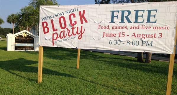 Beaches Chapel Church has invited the neighbors to a free weekly block party on its Neptune Beach campus. (photo by Linda Borgstede)